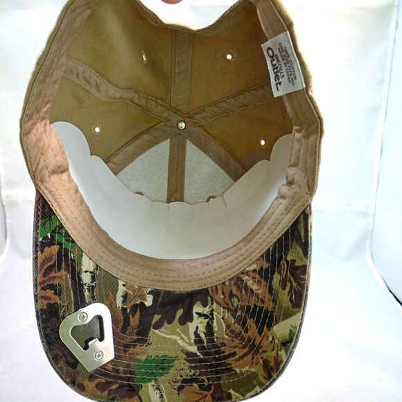 Bass & Beer Camo Snapback Hat Fishing Cap w/Bottle Opener Brim 6 Panel - Picture 5 of 6